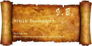 Vrbik Bernadett névjegykártya