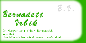 bernadett vrbik business card